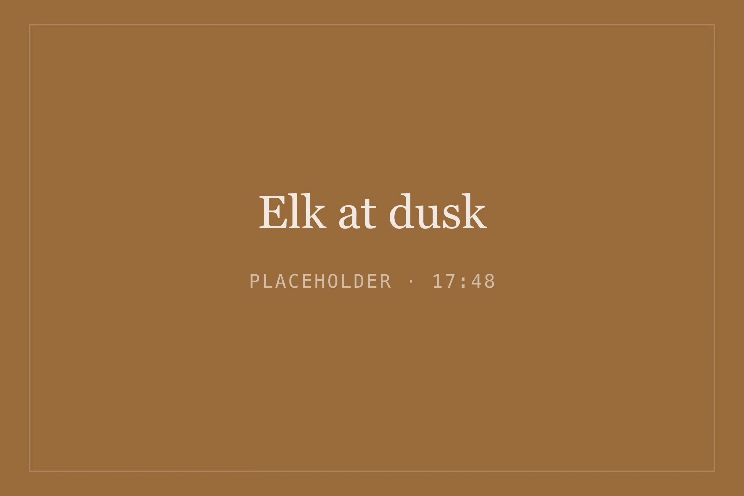 Placeholder image for elk at dusk