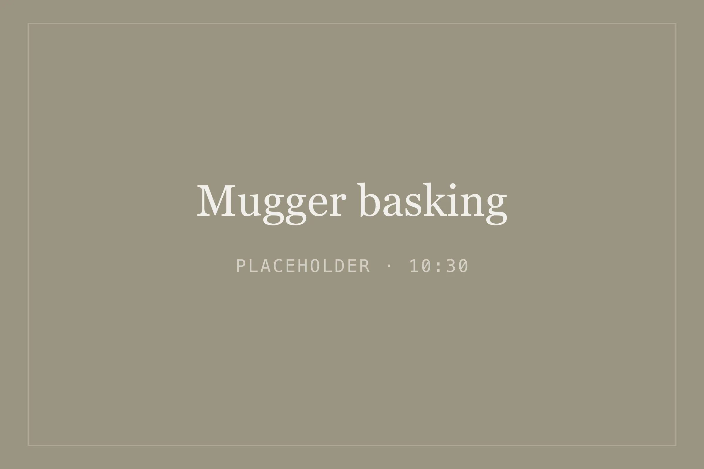 Placeholder image for mugger basking