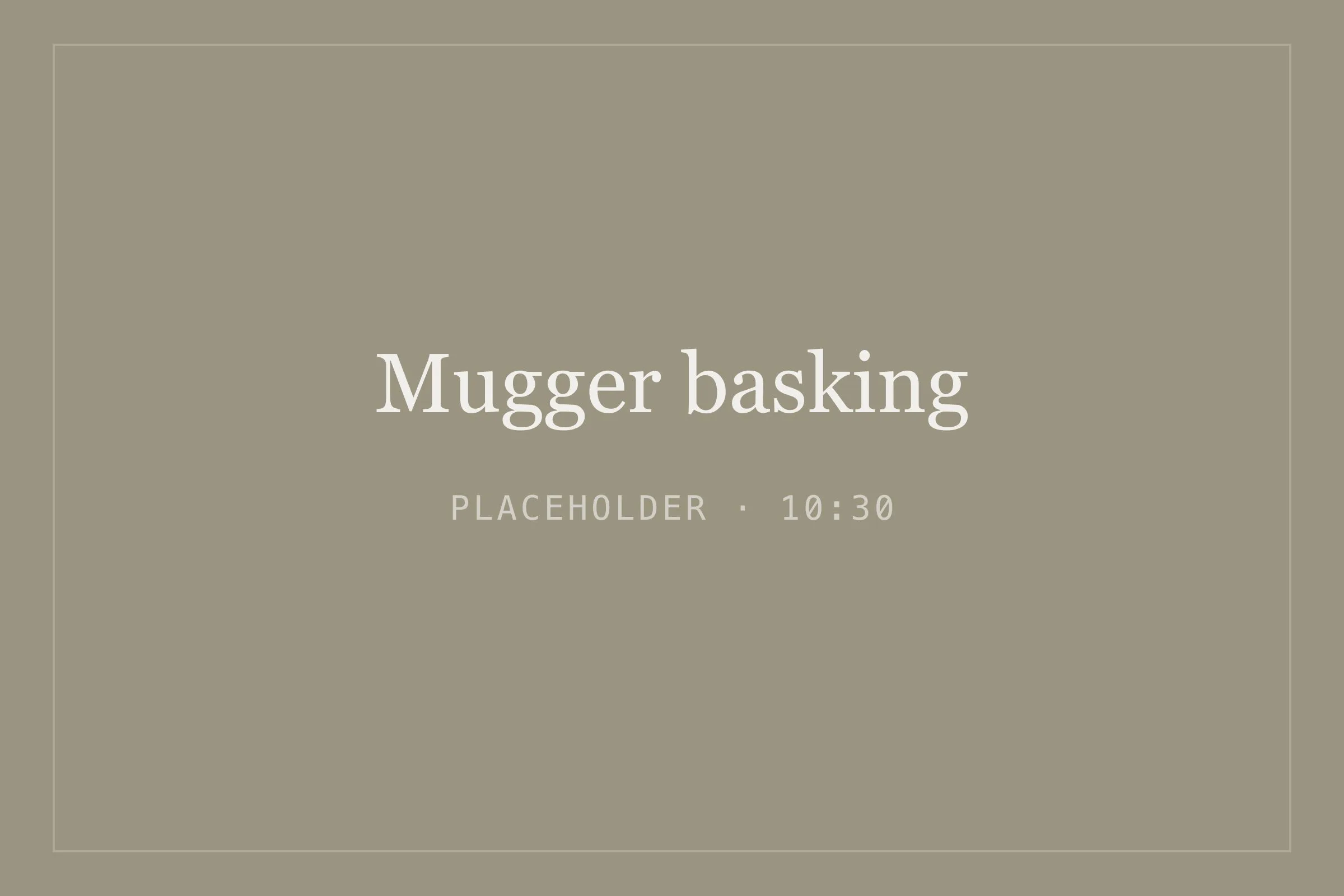 Placeholder image for mugger basking
